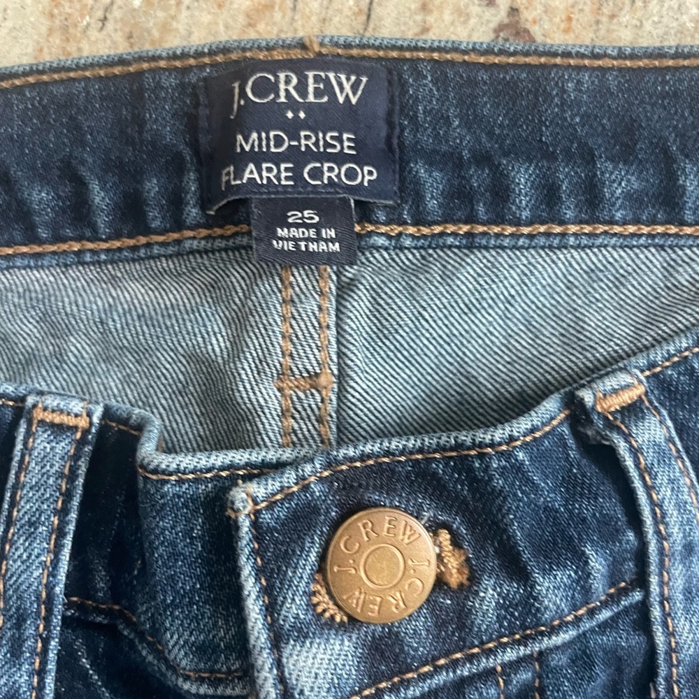 J.CREW Flare crop jean in all-day stretch size 25 color Marine Sea Wash - Picture 3 of 5